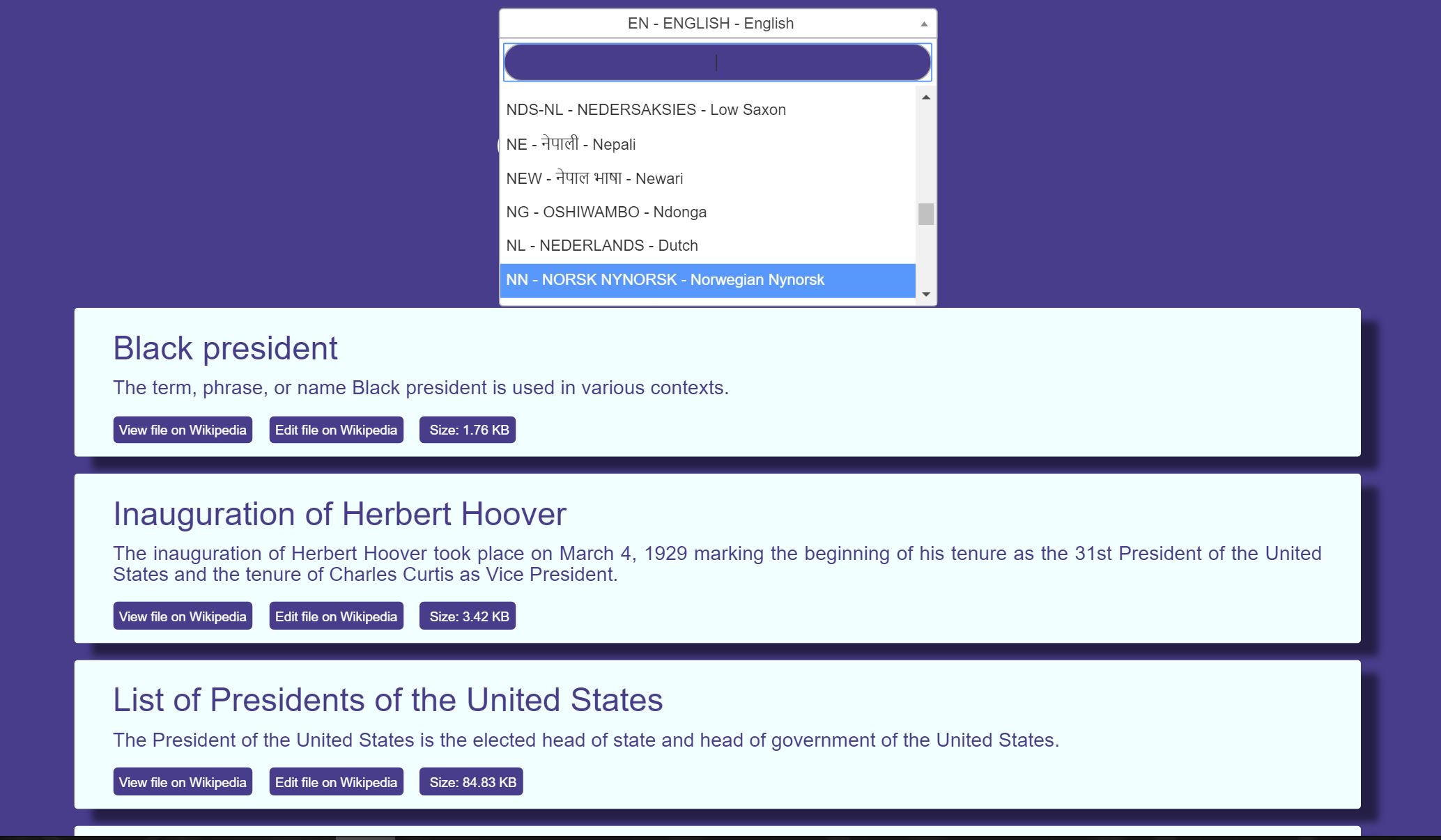 Wikipedia Application Thumbnail